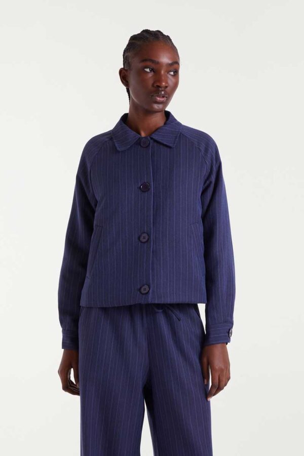 Blue pinstriped jacket