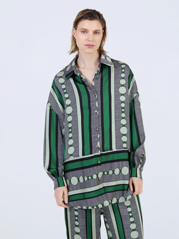 Printed satin shirt