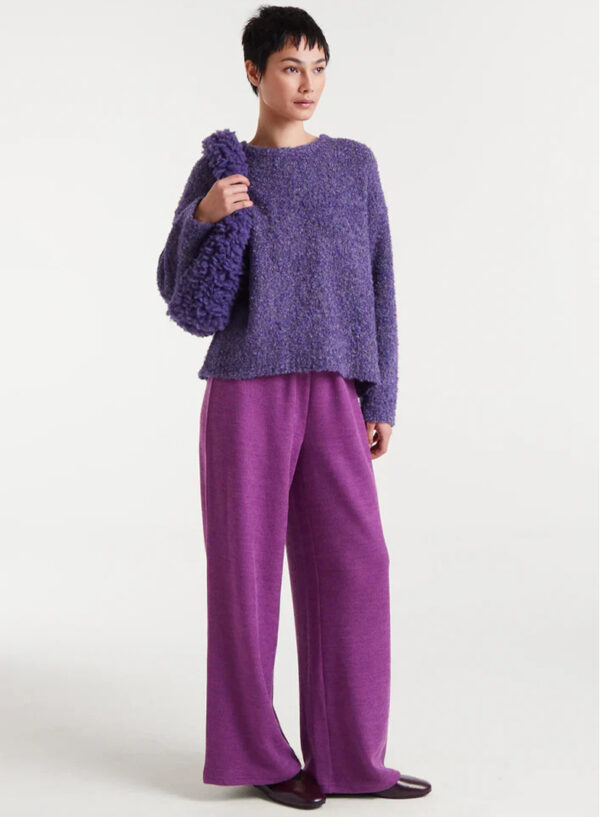 Magenta ribbed knit pants