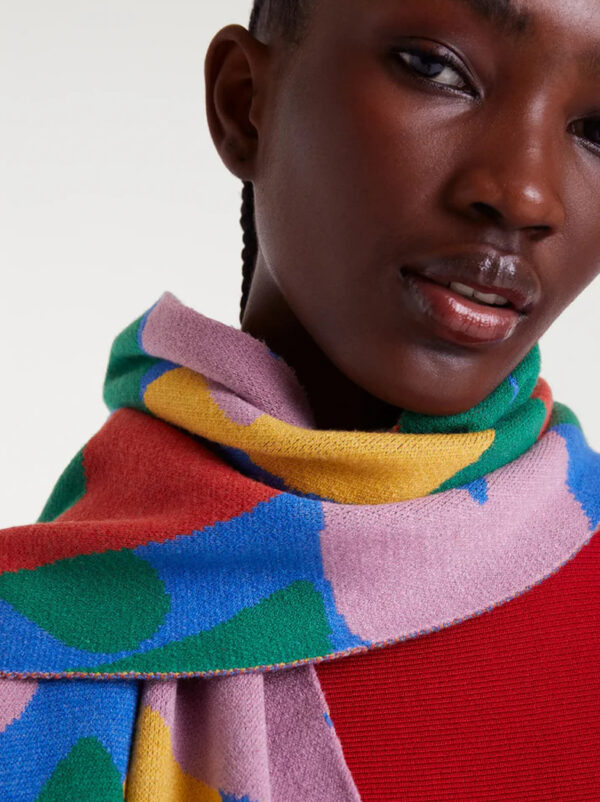 Printed jacquard knit scarf
