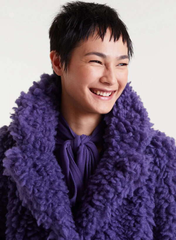 Purple sheepskin coat