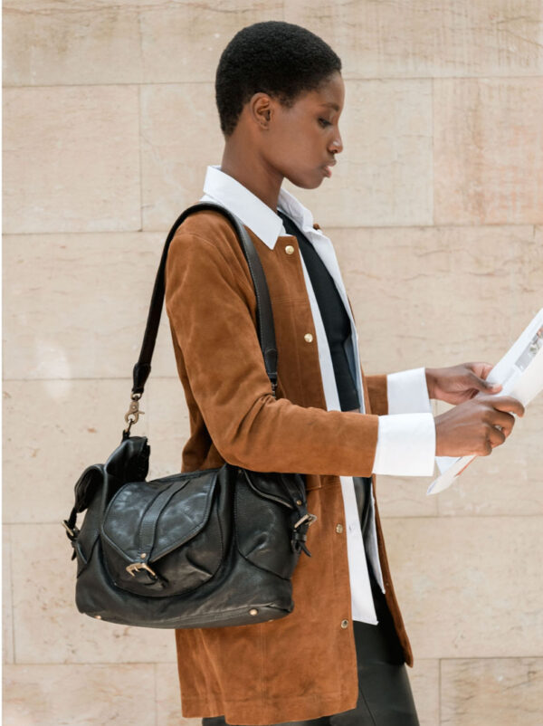 Leather shoulder bag Clint