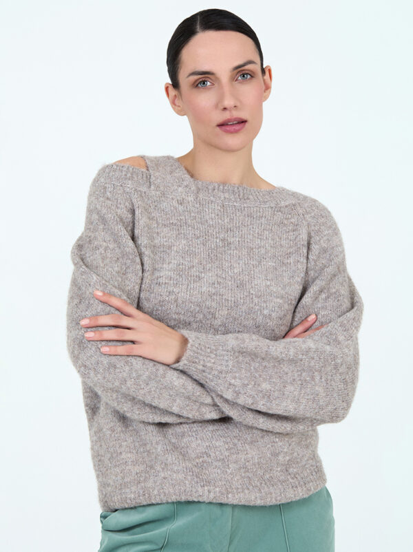 Asymmetric neckline sweater