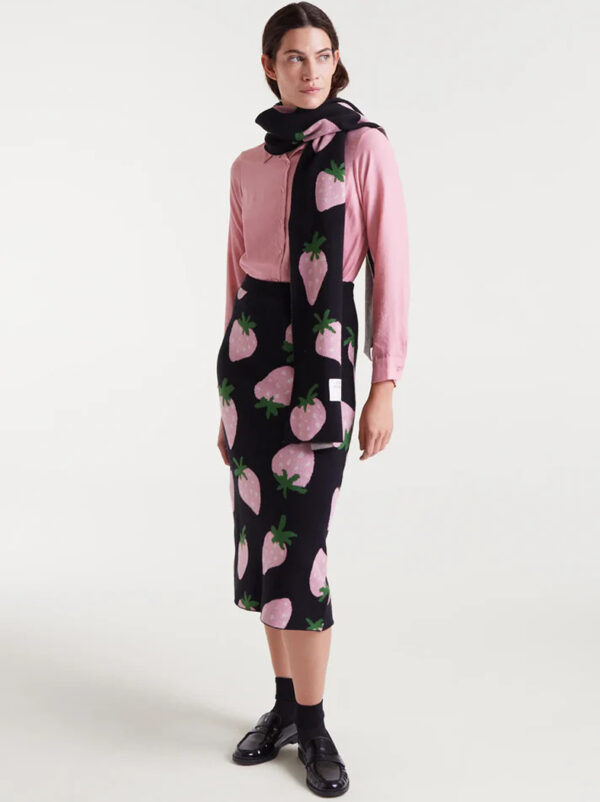 Jacquard midi skirt with Morango print