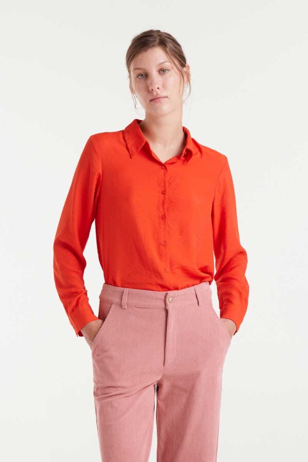 Orange fluid shirt