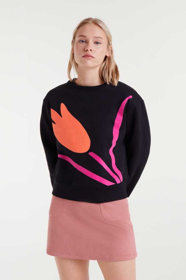 Flower print sweatshirt