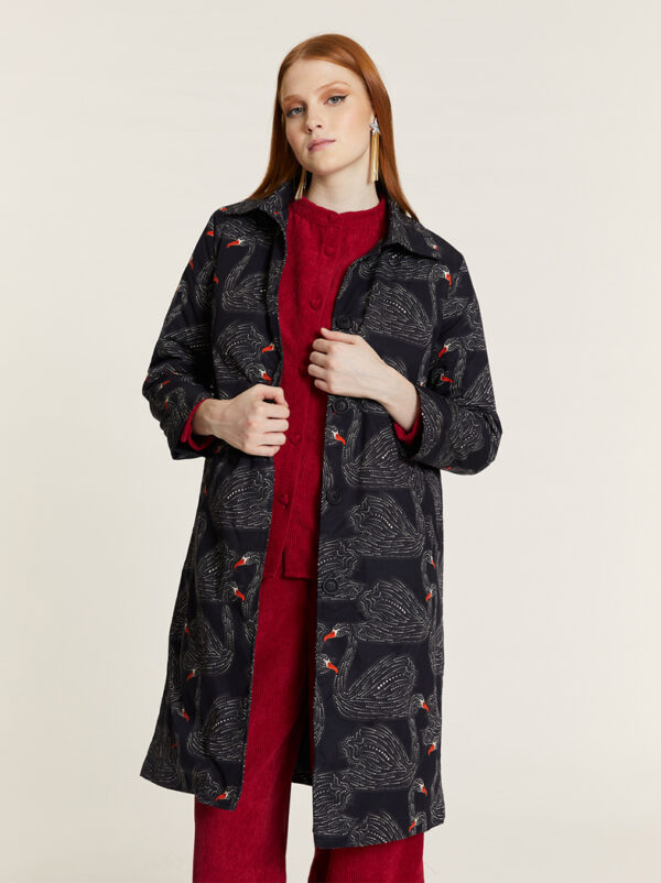 Swan coat with quilted lining