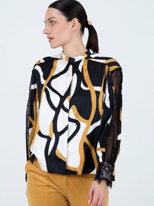 Lace printed blouse